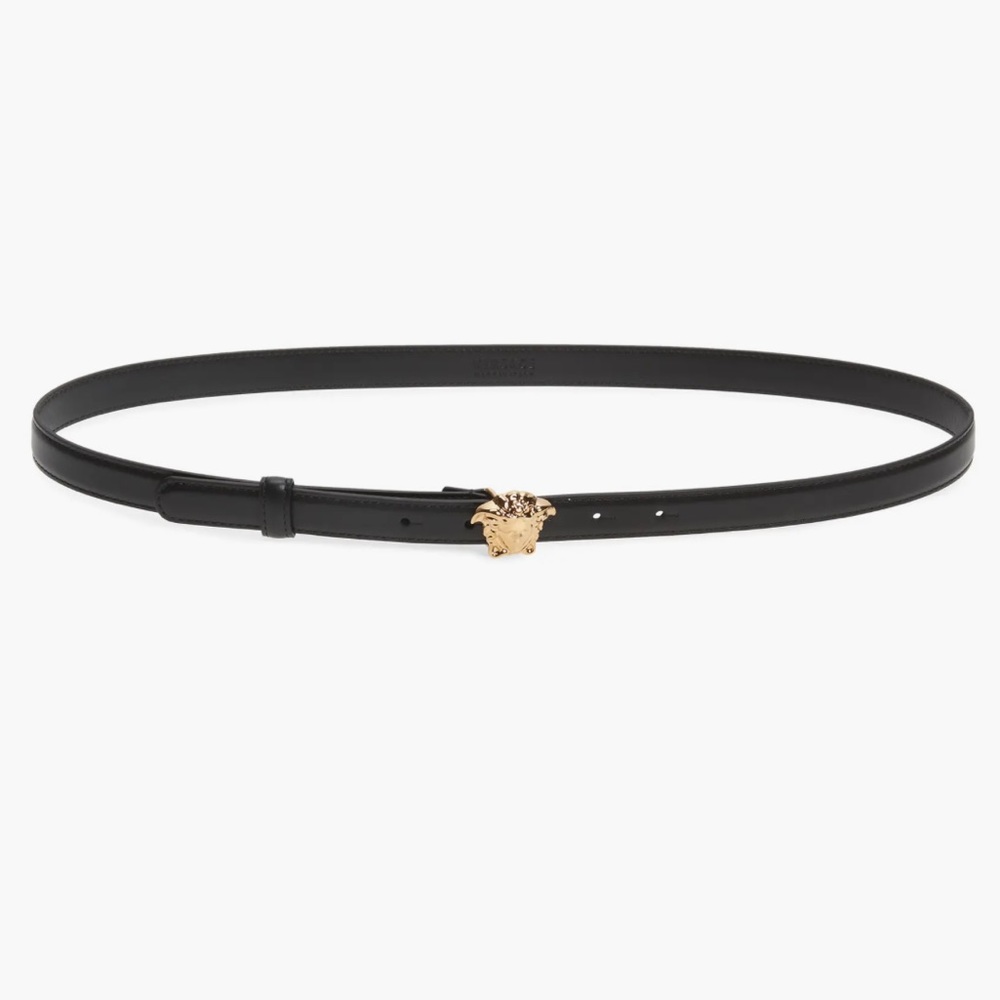 NWT Versace Medusa leather skinny belt
